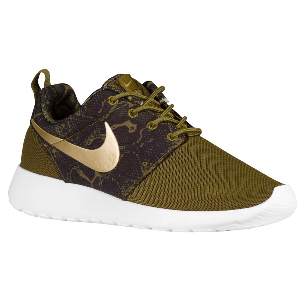 Nike Roshe olive green gold printed Sneakers - Picture 2 of 14